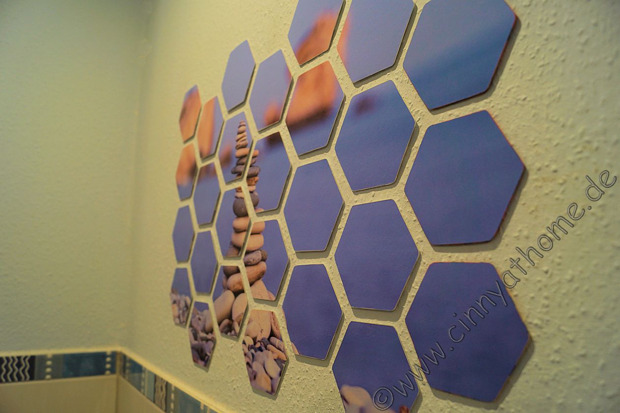 Cinny@Home: Ein Stück Zypern in Wabenform an unserer Badezimmerwand #