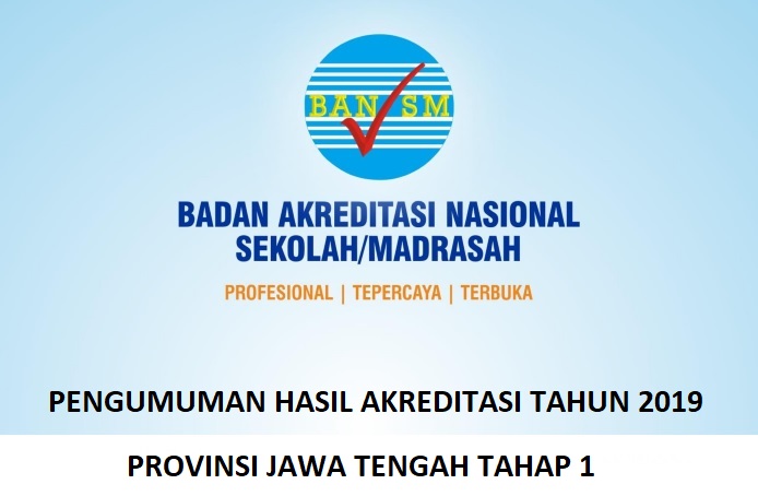 Download Pengumuman Hasil Akreditasi Tahun 2019 Provinsi Jawa Tengah Tahap 1