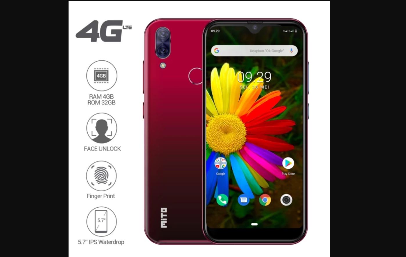 Harga Dan Spesifikasi Mito W1 Ram 4gb Rom 32gb Terbaru Di Indonesia