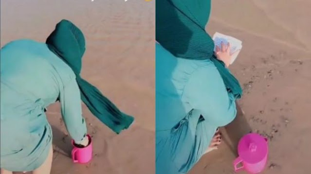 Viral Wanita Berjilbab Rutin Tabur Bunga di Laut untuk Teman Malam Jumat, Siapa?