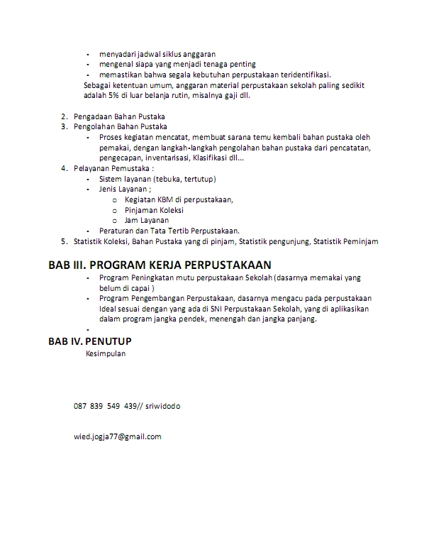 Program Kerja Perpustakaan Sd Program Kerja Perpustakaan Sd