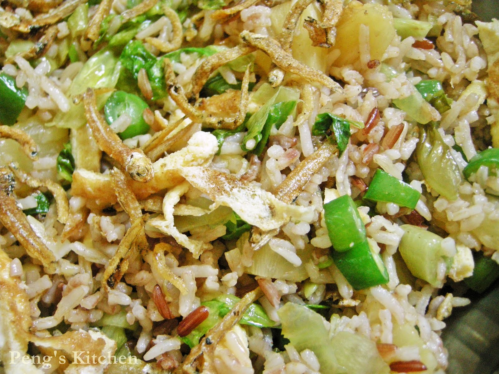 Peng's Kitchen Anchovy Fried Rice with Beans & Lettuce