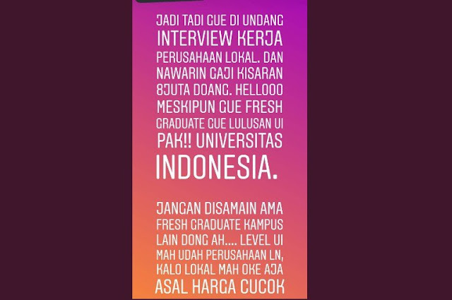 Apakah Salah Fresh Graduate Lulusan Universitas Indonesia (UI) Minta Gaji Tinggi?