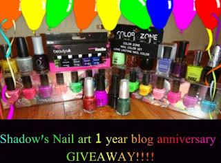 1 year Blog anniversary Giveaway!(end on 9th october)