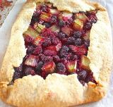 tarte rustique framboises rhubarbe