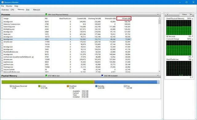 طريقة تحديد أكثر التطبيقات استهلاكًا للذاكرة في نظام ويندوز 10 طريقة تحديد أكثر التطبيقات استهلاكًا للذاكرة في نظام ويندوز 10