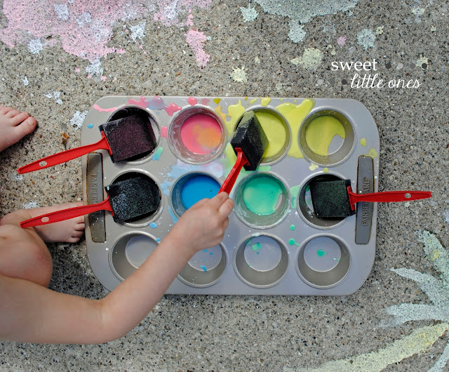 DIY Sidewalk Chalk Paint Recipe: So Easy and Fun - Perfect for Kids for the Summer!  - www.sweetlittleonesblog.com