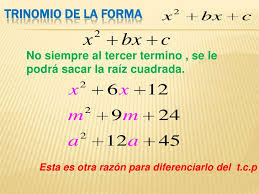 factorizacion de la forma x2 bx c