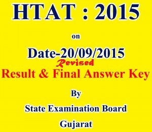 HTAT-2015 Revised Result & Final Answer Key (Official)