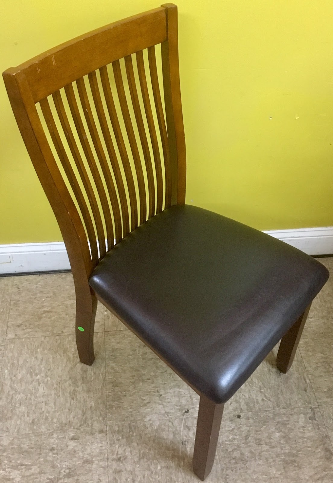 Uhuru Furniture & Collectibles: Set of 4 Leather & Hardwood Dining