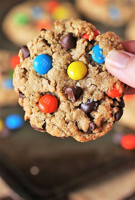 The BEST Monster Cookies with Chocolate Chips and M&Ms Image