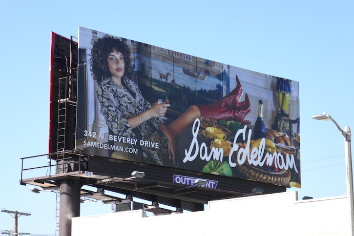 Alicia Herbeth Sam Edelman boots F/W 2019 billboard Santa Monica Boulevard Alicia Herbeth Sam Edelman boots FW19 billboard