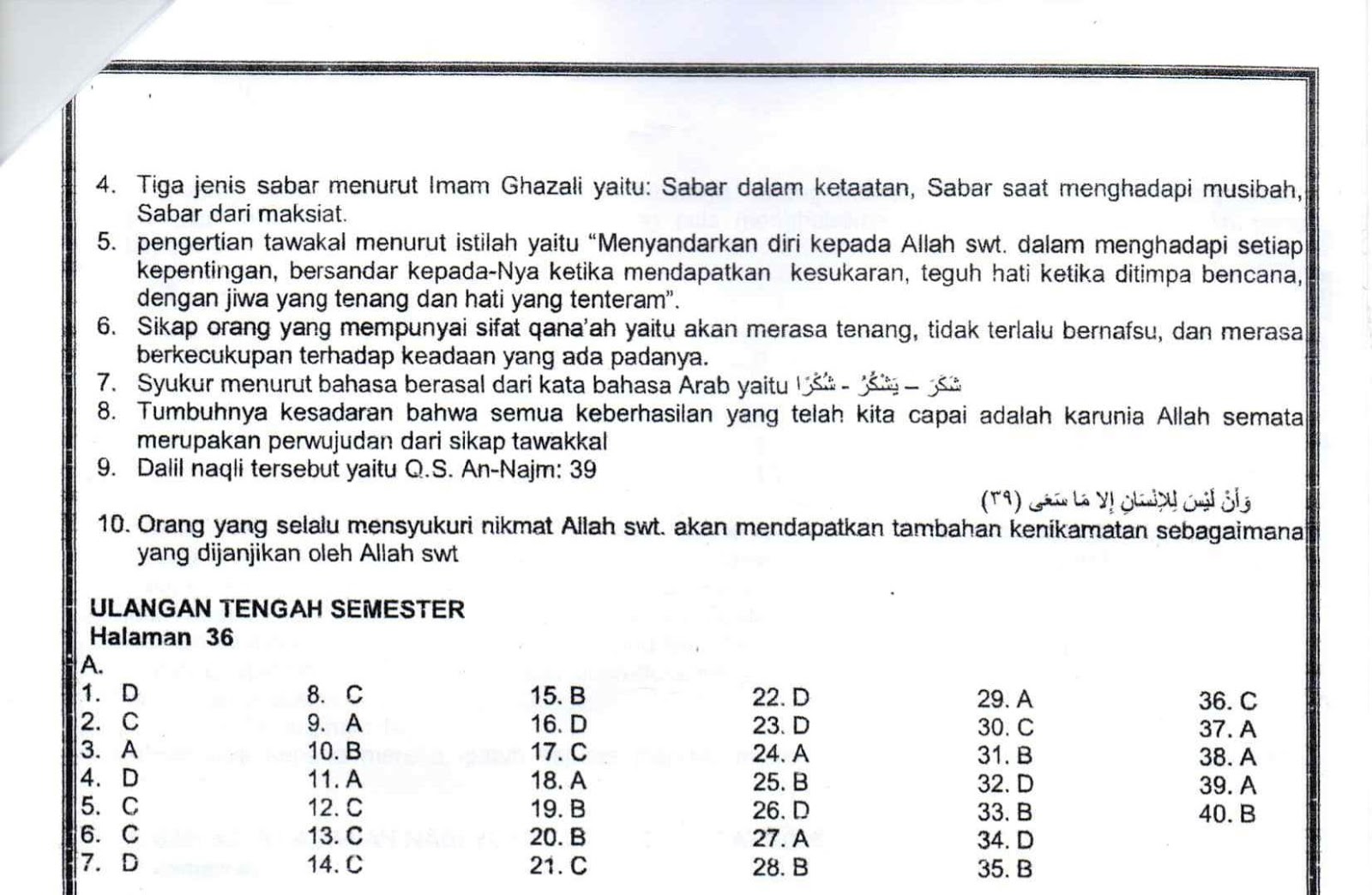 60 Contoh Soal Akidah Akhlak Kelas 4 - Berbagi Kumpulan Soal
