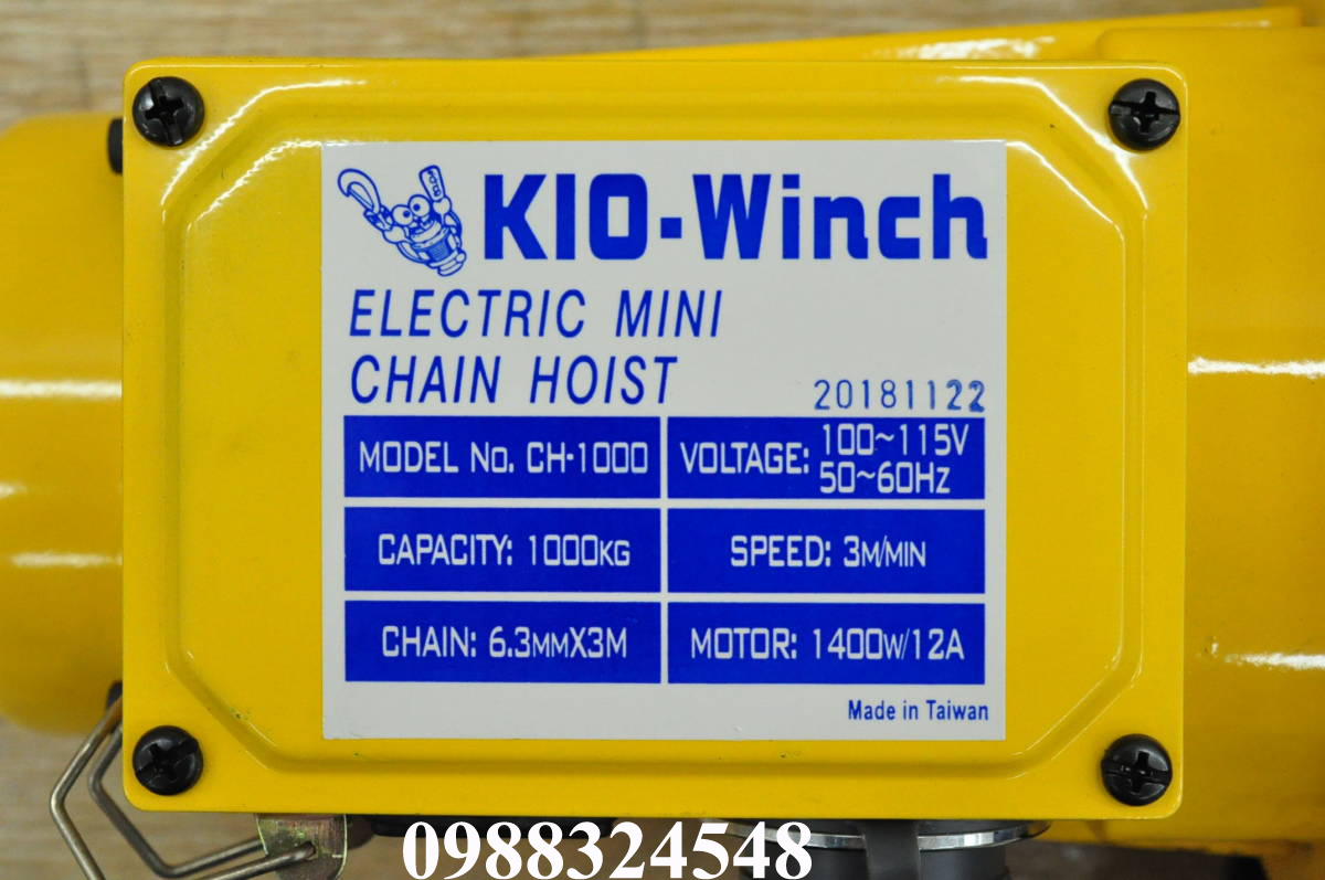 Pa lăng điện xích KIO CH-1000 1 tấn