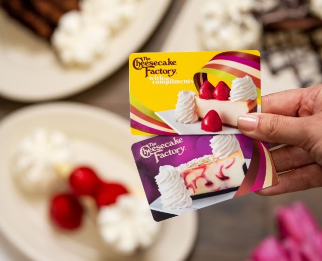 The Cheesecake Factory Offers Two eSlice of Joy Cards for Every 25 in