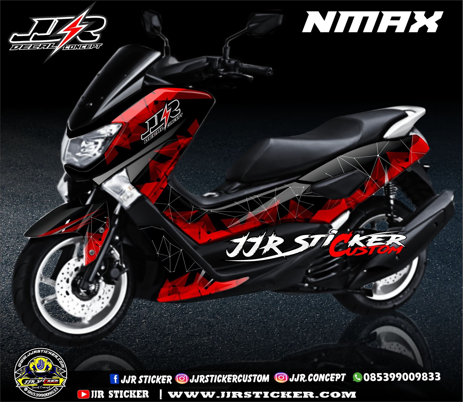 Decal Sticker / Striping Yamaha NMAX Kuning Merah keren - jjrsticker