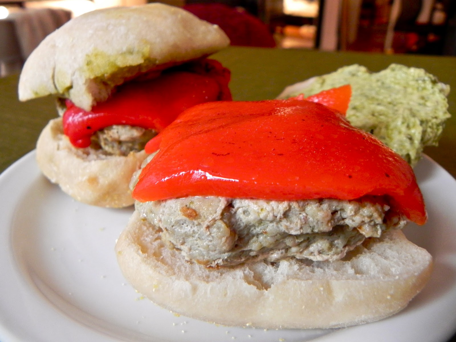 Emma Clare Eats Pesto Chicken Burger Sliders with Roasted Red Pepper