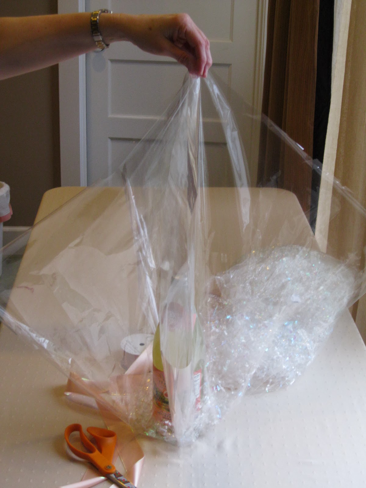 Ribbons & Favors HOW TO CELLOPHANE WRAP A BOTTLE