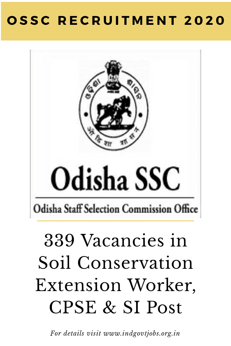 Odisha Staff Selection Commission, OSSC Recruitment 2020 339