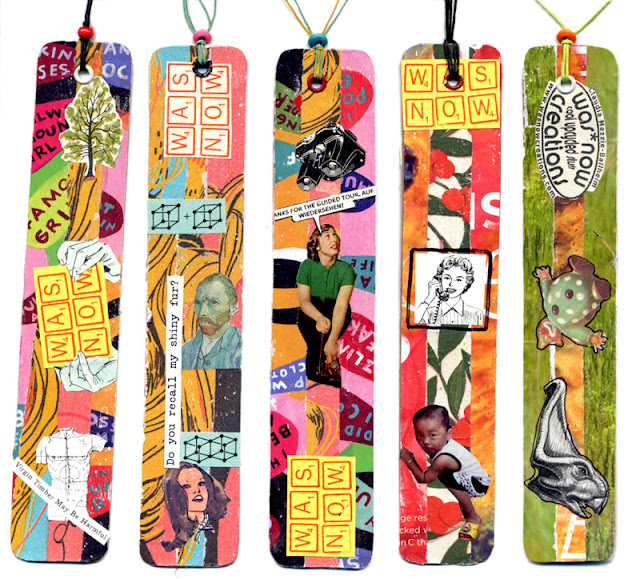 handmade collage bookmarks