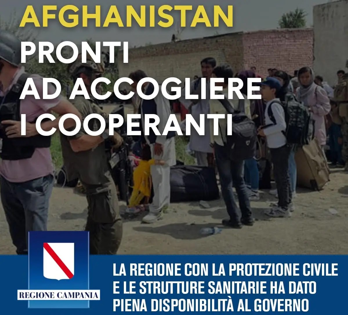 Regione Campania accoglie gli afghani