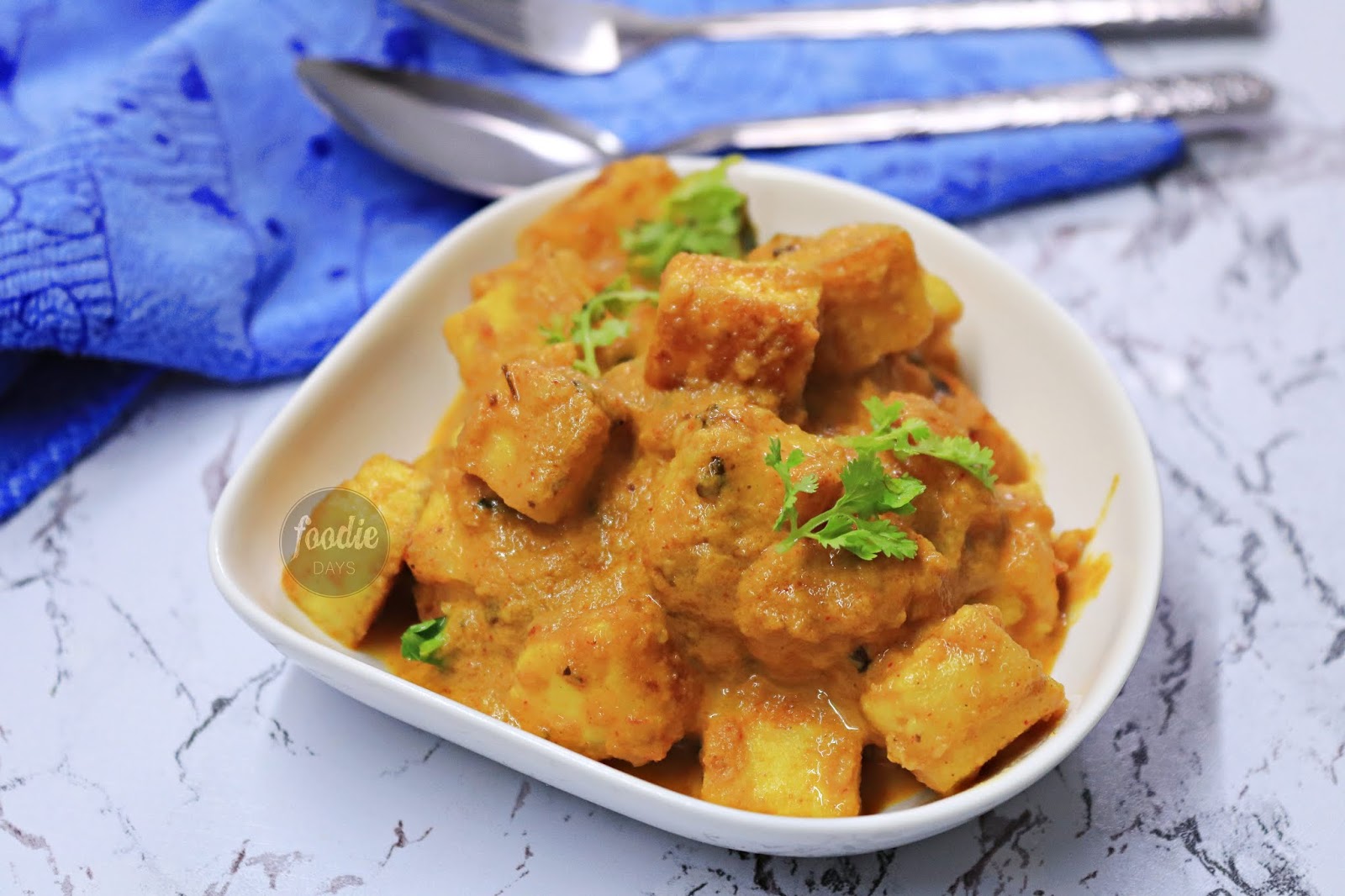 Paneer Masala Paneer in coconut milk gravy