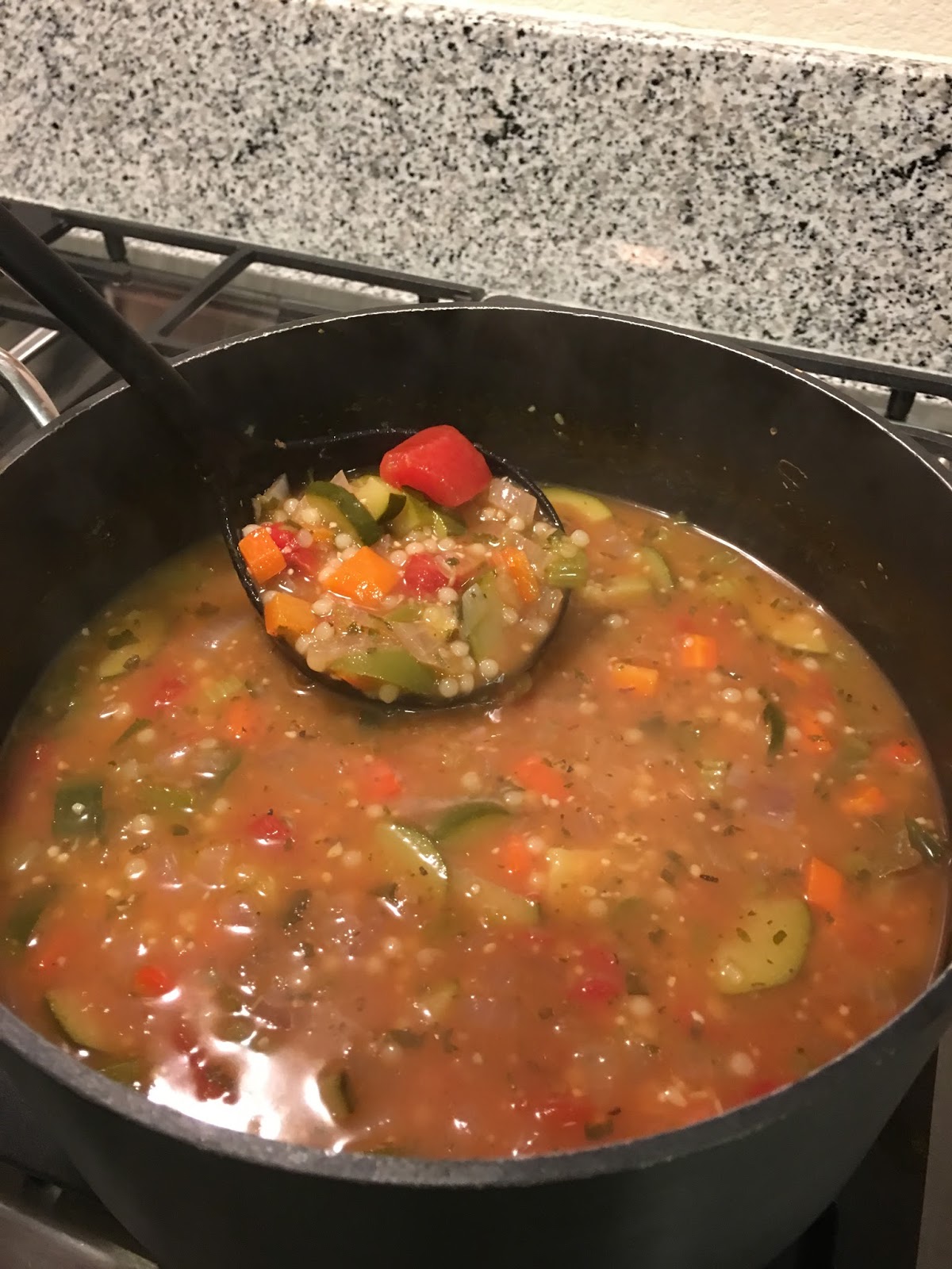 Cooking with Joanna Vegetable Pearl Couscous Soup