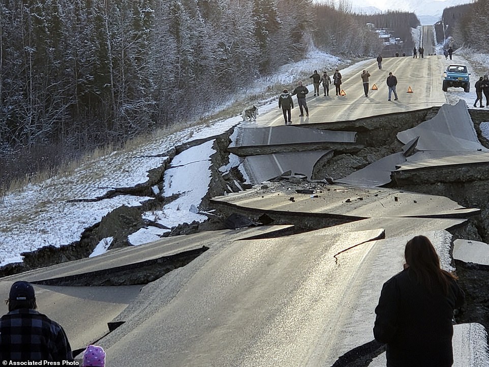 The power of Alaska's earthquake: Dramatic aerial images show ...