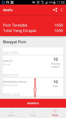 cara mengumpulkan poin dari aplikasi Dealio