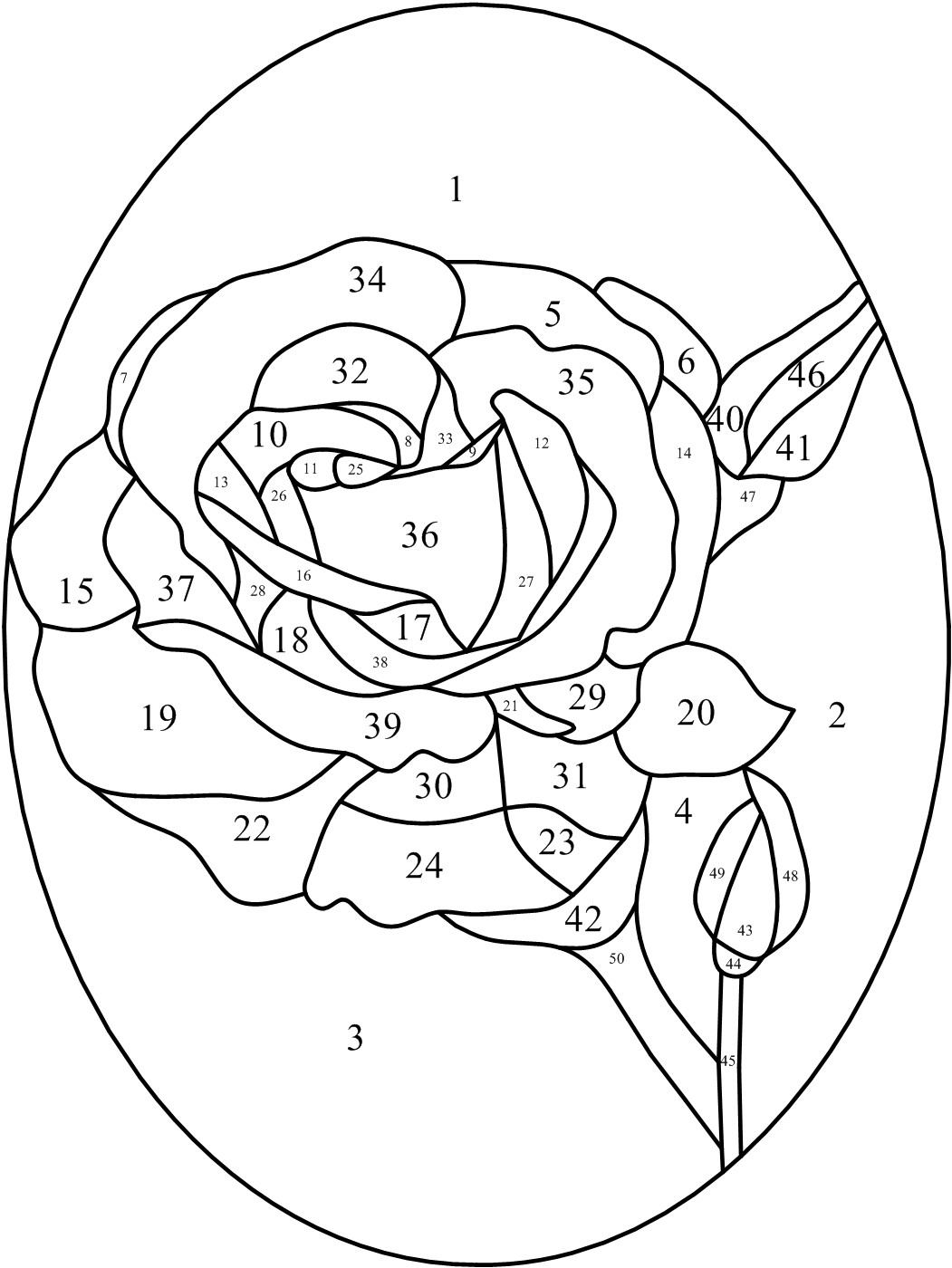 Rose Heart Stained Glass Pattern and Rose Heart Applique Pattern