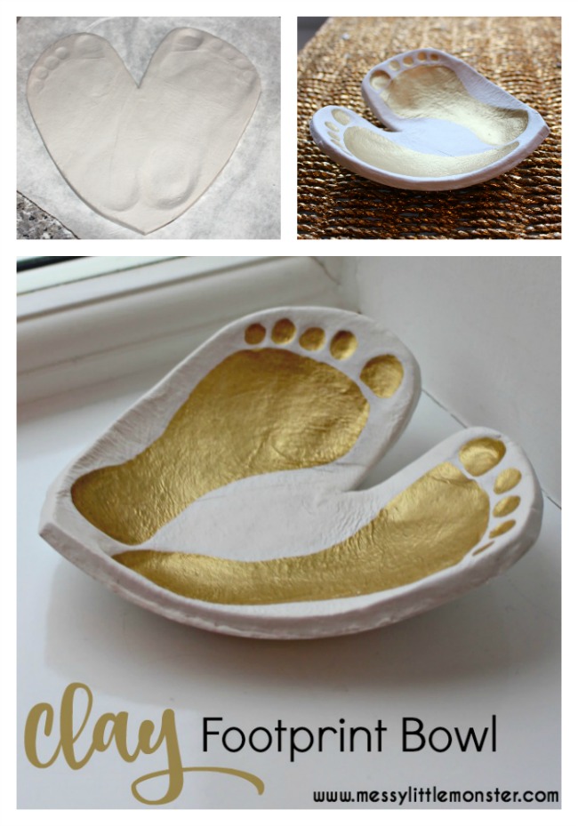 Clay Footprint Bowl Keepsake a heart shape ring dish to treasure