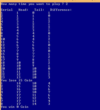Gambling Game Code Implementation in Matlab and C - Simulation