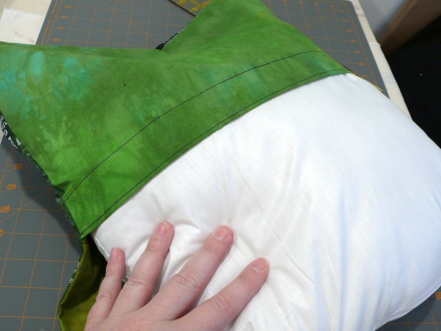 Fibra Artysta Mixed Media Fiber Art screen printed pillow cover