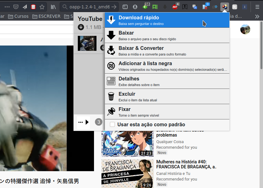 VideoDownloadHelper ferramenta para download de vídeos no Firefox