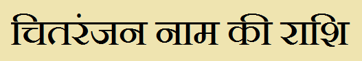  Chitranjan Name Rashi Information