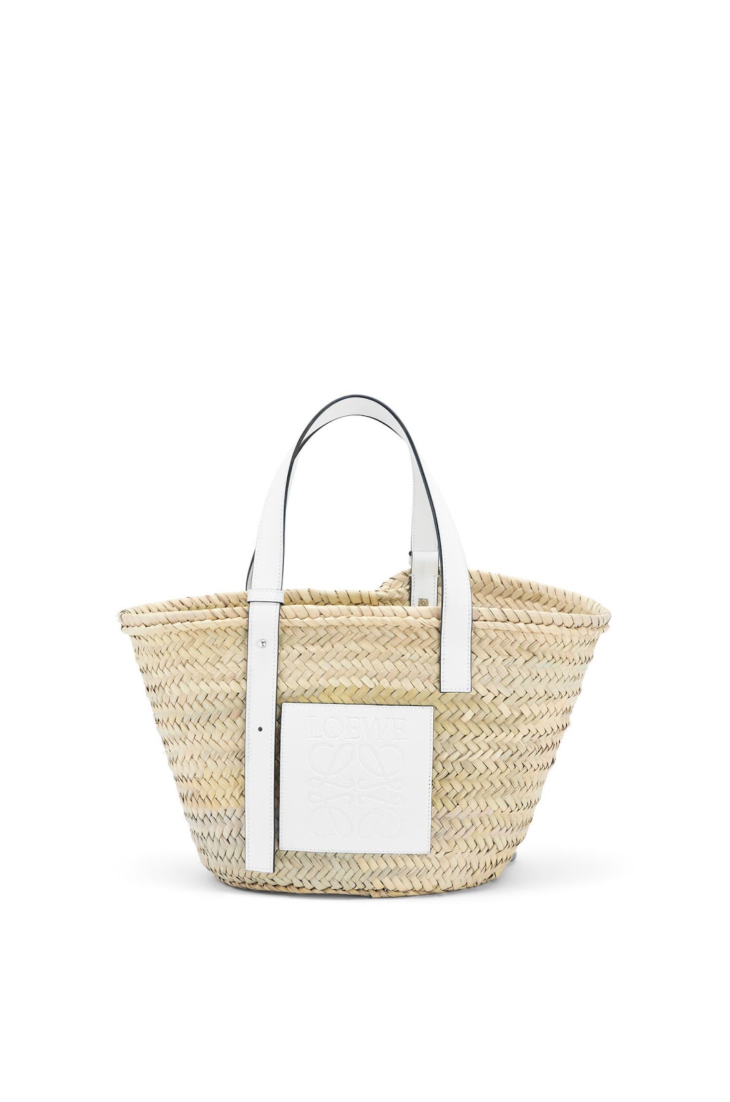 LOEWE Standard A4 leather-trimmed embroidered raffia tote