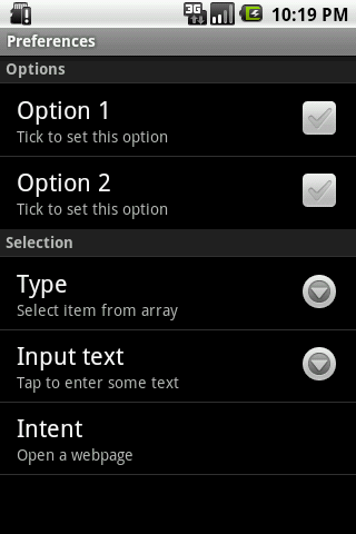 Android Elements: Creating an Android Preferences Screen