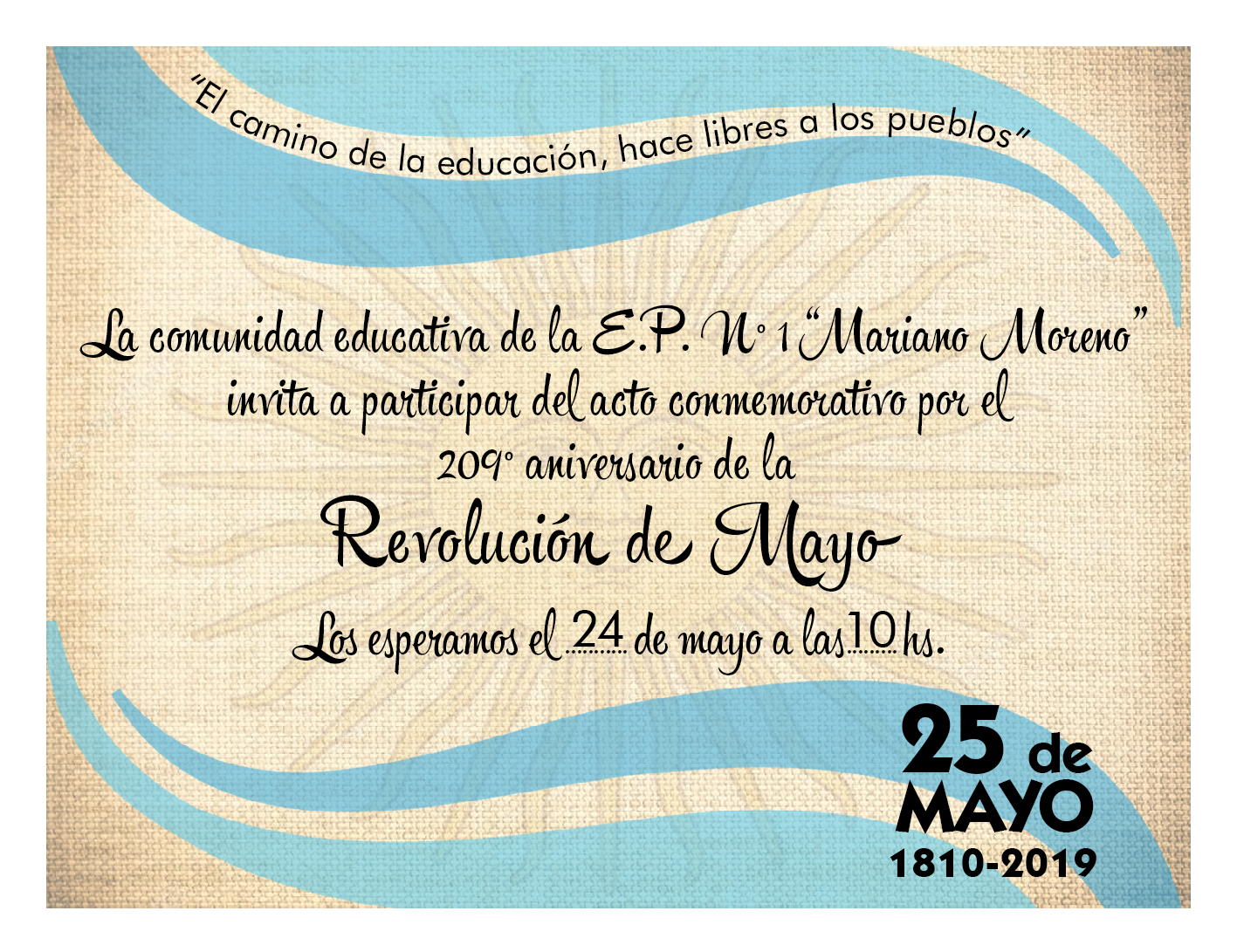 E.P. N° 1 "Mariano Moreno" Celebrando el 25 de Mayo