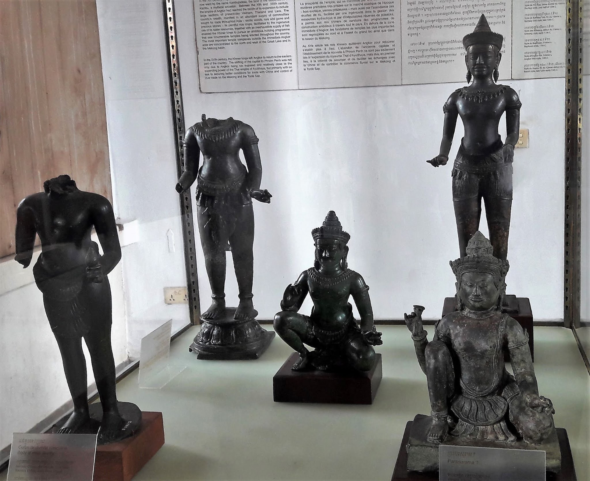 Khmer statues inside the museum.