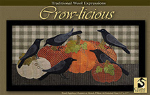 Crow-licous Wool Applique Wall-hanging 14" x 27"