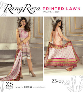 ZS Textile Reza Vol 1 Original Lawn Pakistani Collection 2020 New Design