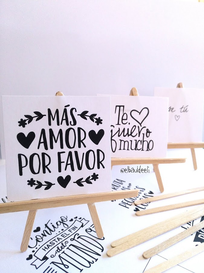 palos depresores, caballetes, frases bonitas