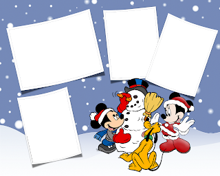 Mickey y minnie en navidad disney Marcos disney para imprimir
