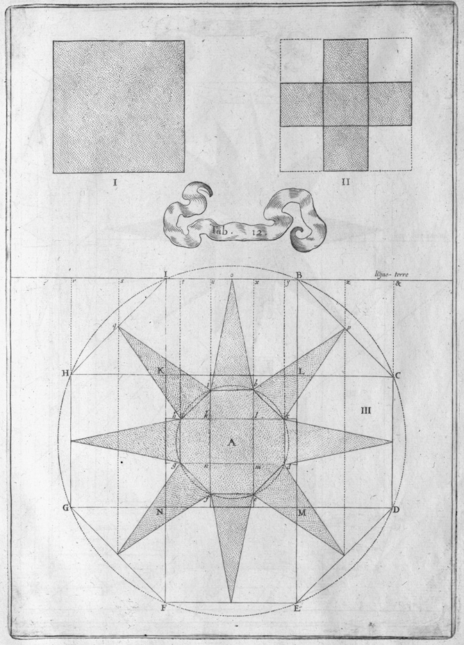 17th cent. geometrical sketch for solid body model