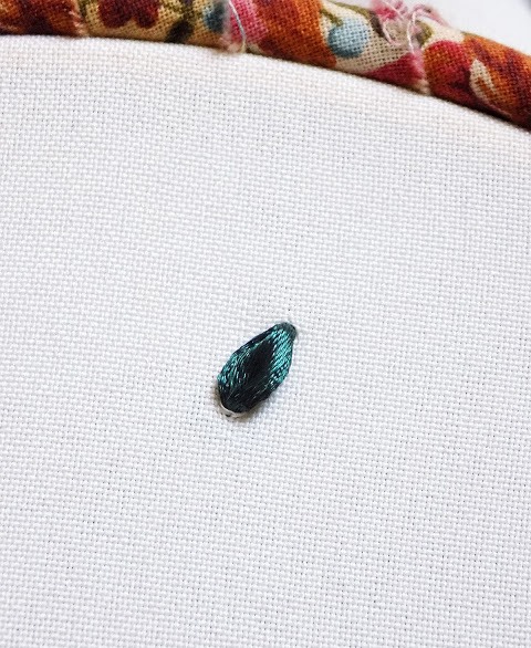 Một mũi thêu thẳng đã hoàn thành