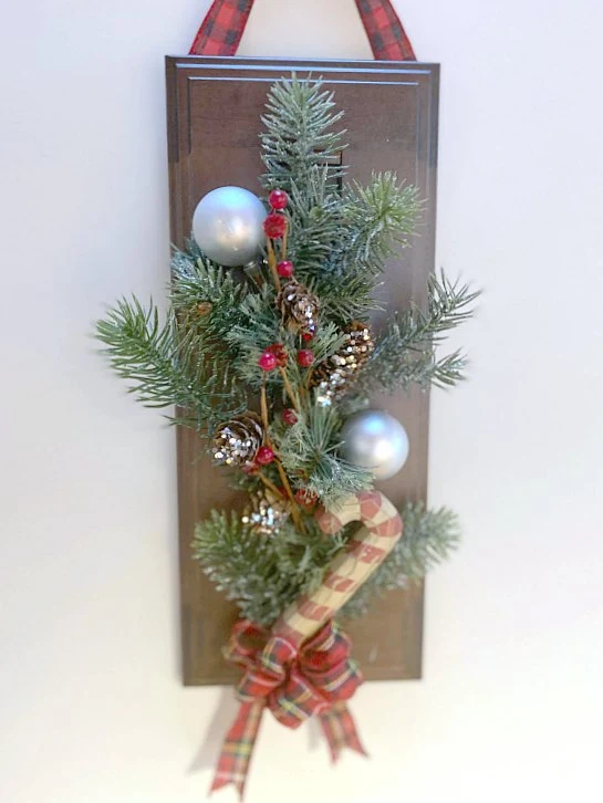 Quick and Easy DIY Cabinet Door Christmas Wreath