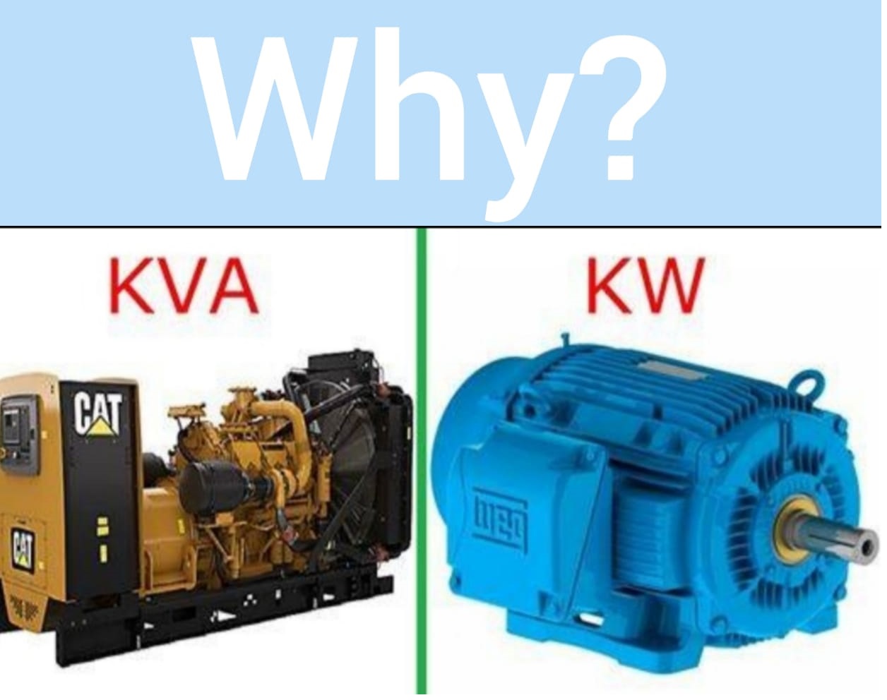 Why Generator Rated in KVA but Motor in kW? Electrical Engineering
