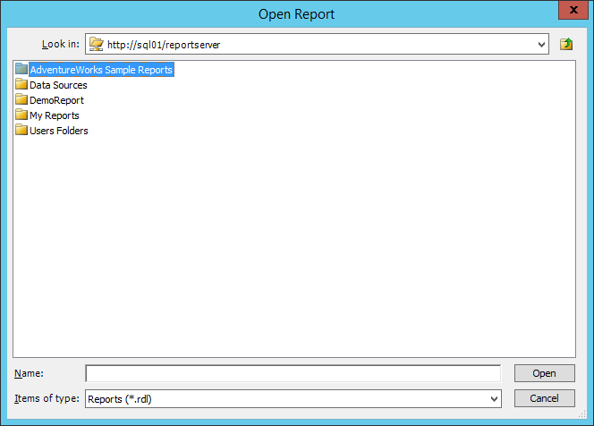 Then Navigate to the rdl file.