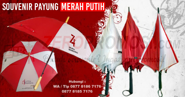 payung promosi HUT RI, payung 17an, Souvenir di Perayaan HUT RI, grosir payung murah, payung warna merah putih dengan harga terjangkau