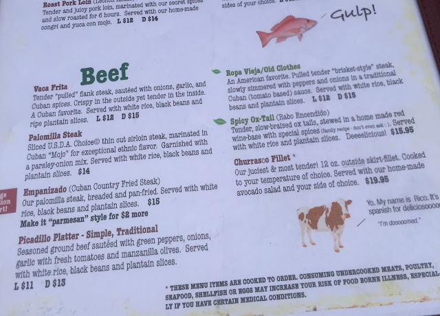 Doomed Cow and Mahi Mahi on the menu at Mojito's Cuban